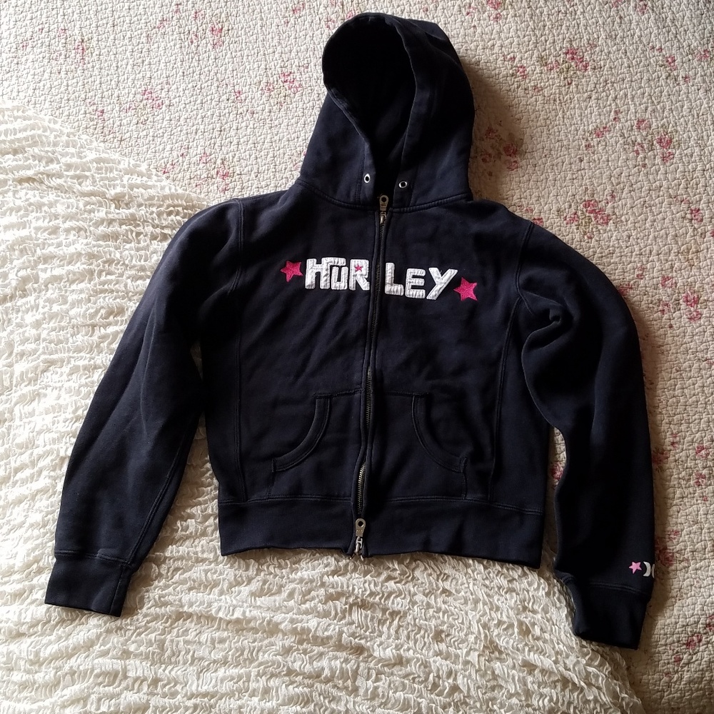 Hurley Black Hoodie Jacket Size Sm